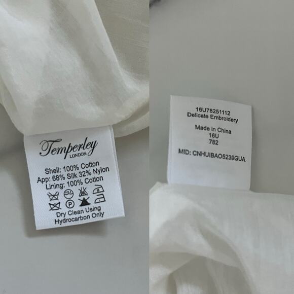 Temperley London Clara embroidered cotton poplin Midi dress Size L Feminine Chic - Picture 7 of 12